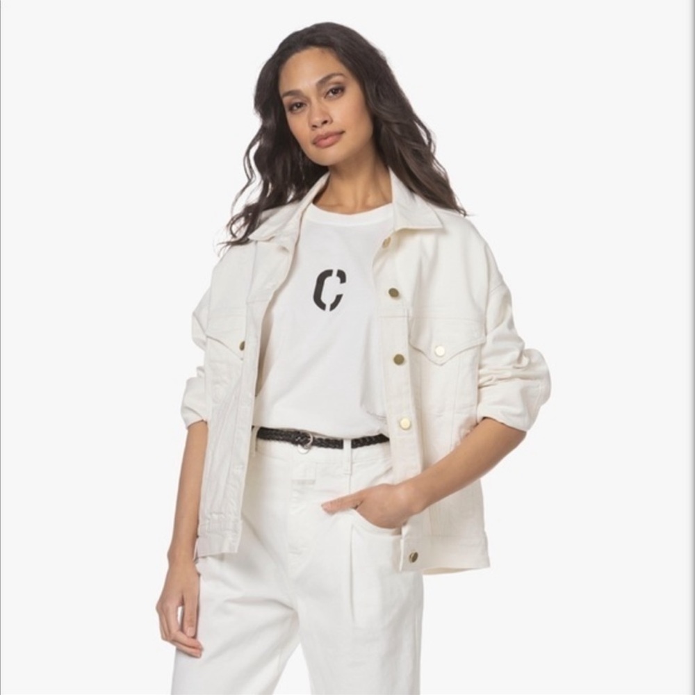 Frame Denim Cream White Jean Jacket